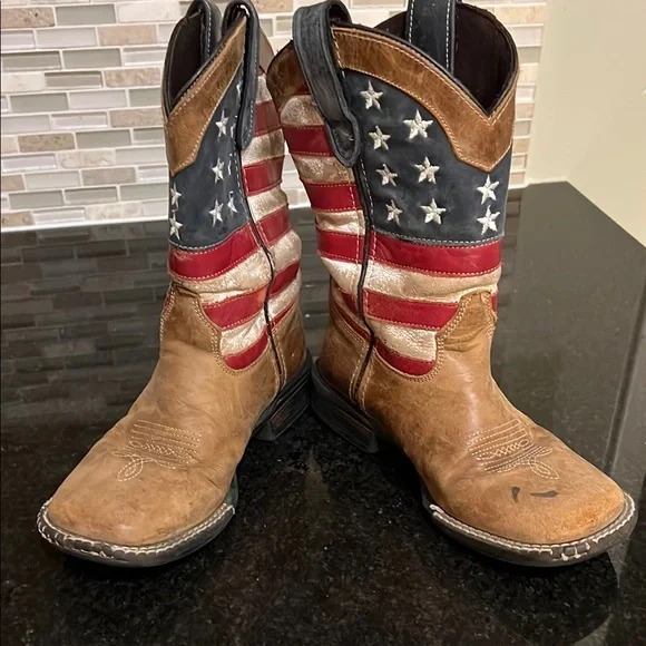 Roper Kids Boys Patriotic Square Toe Boots Mid Calf - Picture 5 of 9